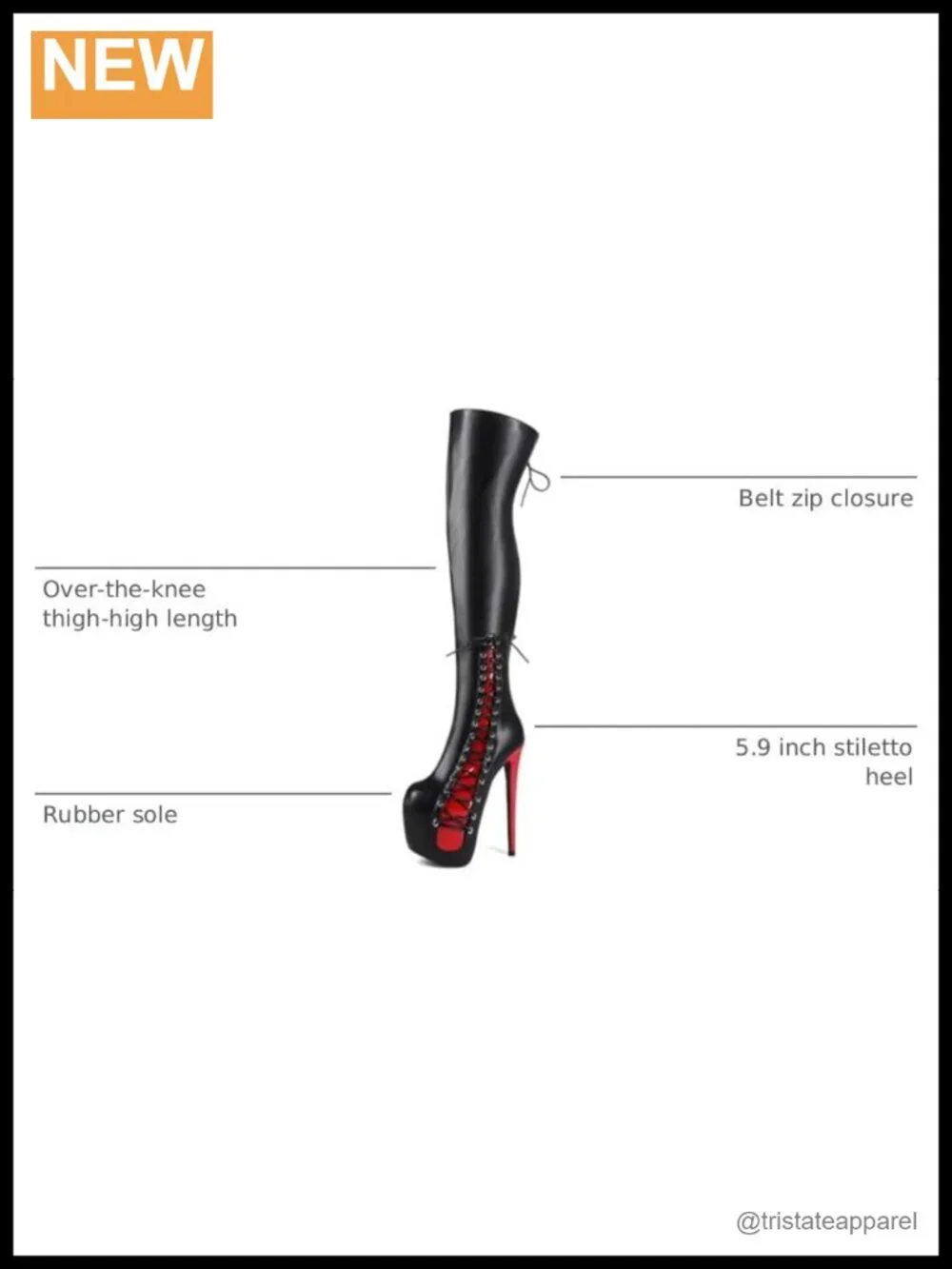 Handmade Over the Knee Stiletto Platform Boots, Microfiber, US5-19